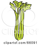 Royalty Free RF Clipart Illustration Of Stalks Of Green Celery