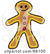 Royalty Free RF Clipart Illustration Of A Sketched Gingerbread Man by Prawny