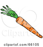 Royalty Free RF Clipart Illustration Of A Carrot With Green Stalks by Prawny
