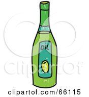 Royalty Free RF Clipart Illustration Of A Sketched Bottle Of Olive Oil