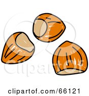 Royalty Free RF Clipart Illustration Of Sketched Hazelnuts