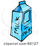 Royalty Free RF Clipart Illustration Of A Sketched Milk Carton