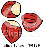 Royalty Free RF Clipart Illustration Of Sketched Chestnuts by Prawny