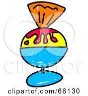 Royalty Free RF Clipart Illustration Of A Sketched Ice Cream Sundae