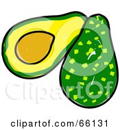 Poster, Art Print Of Sliced Green Avocado