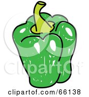 Royalty Free RF Clipart Illustration Of A Shiny Green Bell Pepper by Prawny