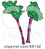 Royalty Free RF Clipart Illustration Of Two Rhubarb Stalks