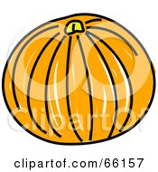 Royalty Free RF Clipart Illustration Of A Sketched Pumpkin