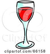 Royalty Free RF Clipart Illustration Of A Sketched Glass Of Red Wine