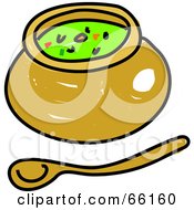 Royalty Free RF Clipart Illustration Of A Sketched Bowl Of Soup