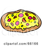 Royalty Free RF Clipart Illustration Of A Sketched Supreme Pizza by Prawny