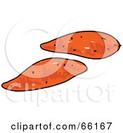 Royalty Free RF Clipart Illustration Of Two Sketched Sweet Potatoes