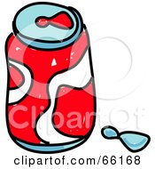 Royalty Free RF Clipart Illustration Of A Sketched Can Of Soda
