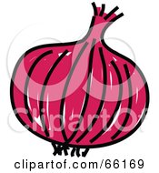 Royalty Free RF Clipart Illustration Of A Sketched Red Onion