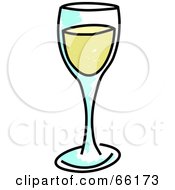 Royalty Free RF Clipart Illustration Of A Sketched Glass Of White Wine