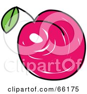 Royalty Free RF Clipart Illustration Of A Sketched Plum