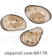 Royalty Free RF Clipart Illustration Of Three Potatoes