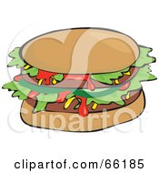 Poster, Art Print Of Sloppy Double Burger With Ketchup