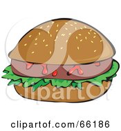 Poster, Art Print Of Hamburger With Sloppy Ketchup