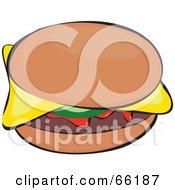 Poster, Art Print Of Sloppy Cheeseburger With Ketchup