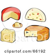 Poster, Art Print Of Digital Collage Of Different Cheese Types