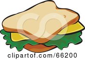 Poster, Art Print Of Cheese Sandwich On White Bread