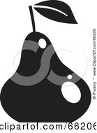 Royalty Free RF Clipart Illustration Of A Shiny Black And White Pear by Prawny