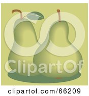 Poster, Art Print Of Two Green Pears On Green