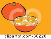 Poster, Art Print Of Halved Orange Over Orange