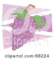 Poster, Art Print Of Purple Grapes Over Purple Triangles