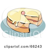 Royalty Free RF Clipart Illustration Of A Wedge Missing From A Victoria Sponge Cake by Prawny