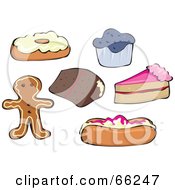 Royalty Free RF Clipart Illustration Of A Digital Collage Of Sweets by Prawny