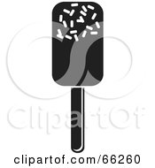 Royalty Free RF Clipart Illustration Of A Black And White Ice Lolly