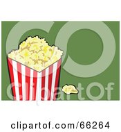 Poster, Art Print Of Container Of Buttery Popcorn On Green