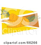 Poster, Art Print Of Carrots Over Yellow And Orange Triangles