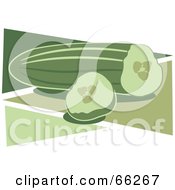 Poster, Art Print Of Cucumber Over Green Triangles