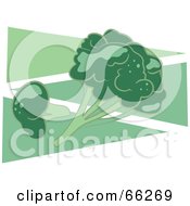 Royalty Free RF Clipart Illustration Of A Head Of Broccoli Over Green Triangles