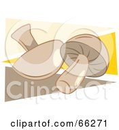 Royalty Free RF Clipart Illustration Of Mushrooms Over Brown And Yellow Triangles