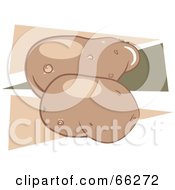 Royalty Free RF Clipart Illustration Of Potatoes Over Brown Triangles