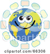 Global Face Character With Text Bubbles
