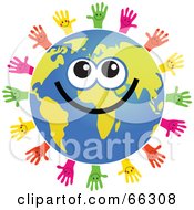 Poster, Art Print Of Global Face Character With Hands