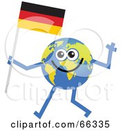 Poster, Art Print Of Global Character Carrying A German Flag