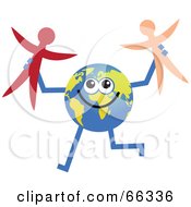 Poster, Art Print Of Global Character Holding Stick People