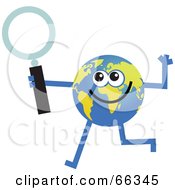 Global Character Holding A Magnifying Glass