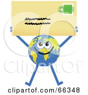 Poster, Art Print Of Global Character Holding An Envelope
