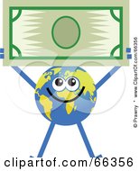 Poster, Art Print Of Global Character Holding A Dollar