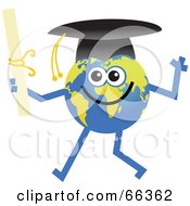 Royalty Free RF Clipart Illustration Of A Global Character Graduate