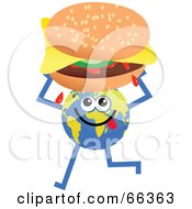Poster, Art Print Of Global Character Holding A Cheeseburger