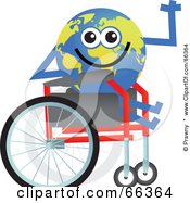 Poster, Art Print Of Global Character In A Wheelchair