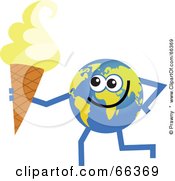 Global Character Holding An Ice Cream Cone